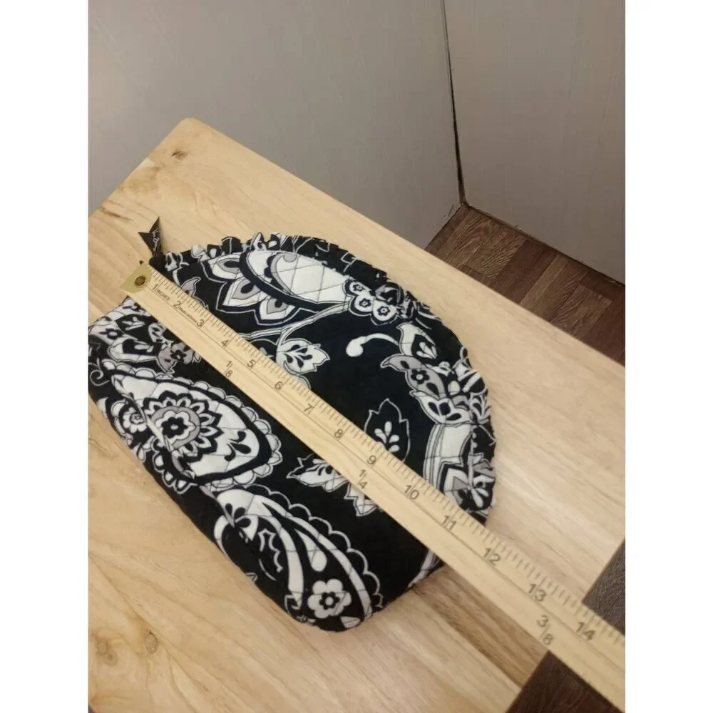 Vera Bradley black and white floral cosmetic bag zip top small